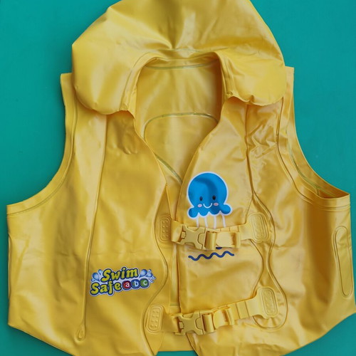 Children's swim learning vest used, yellow, 19-30 kg