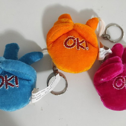 Plush keychains set of 3 new, multicolor