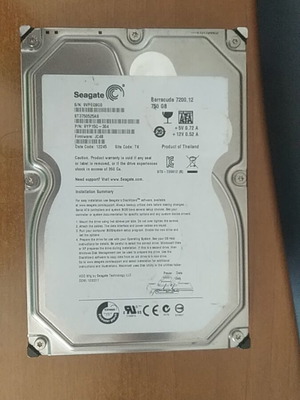 Seagate Barracuda 750GB HDD 3.5" SATA 7200rpm used