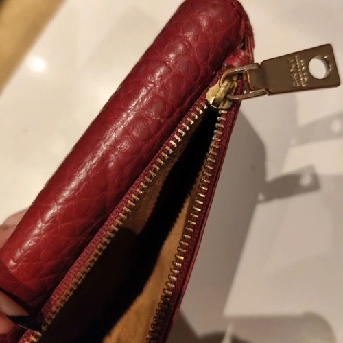 Donna Karan DKNY wallet used, gold red Bordeaux