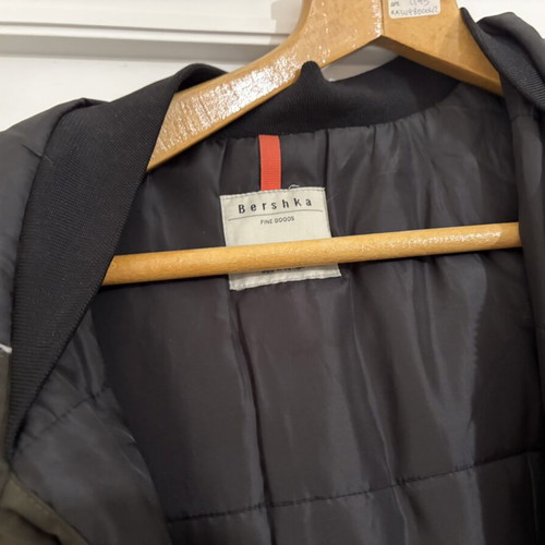 Bershka parka jacket used, size XL, green