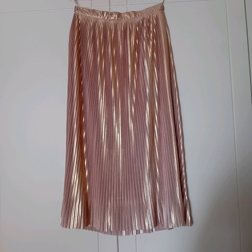 Toi&Moi pleated midi skirt like new, rose gold/bronze