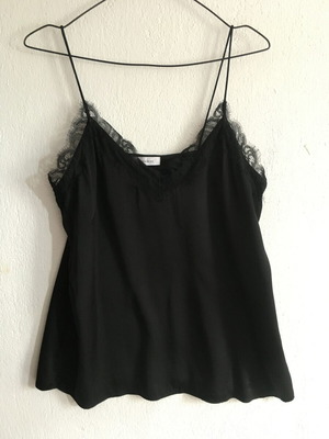 Anine Bing silk camisole top, black, size M