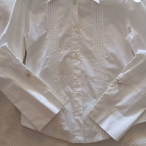 Nara Camicie White Vintage Chic Shirt with High Cuffs like new