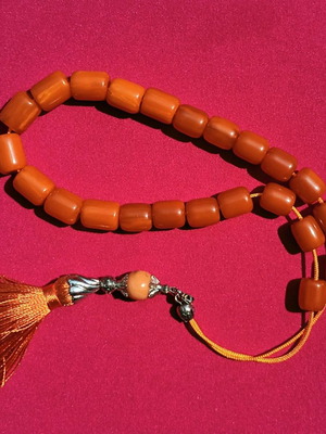 Vintage Bakelite Worry Beads new with tassel and papas bead