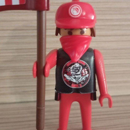Playmobil Olympiacos Fan Figure like new with team flag