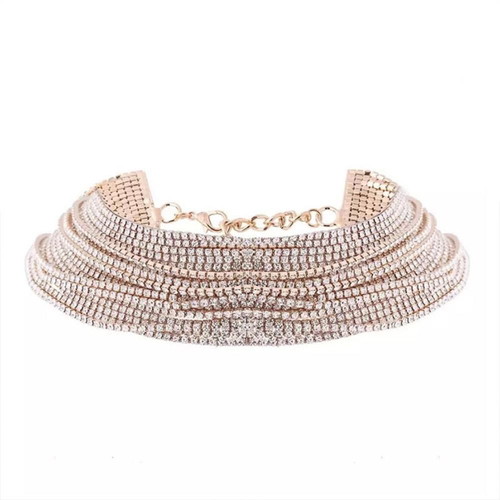 Choker gold plated with strass, like new