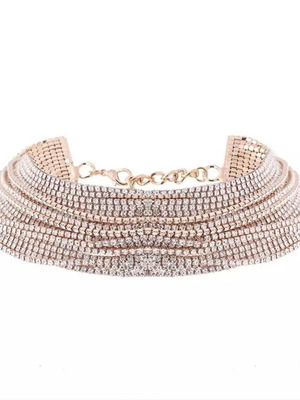 Choker gold plated with strass, like new