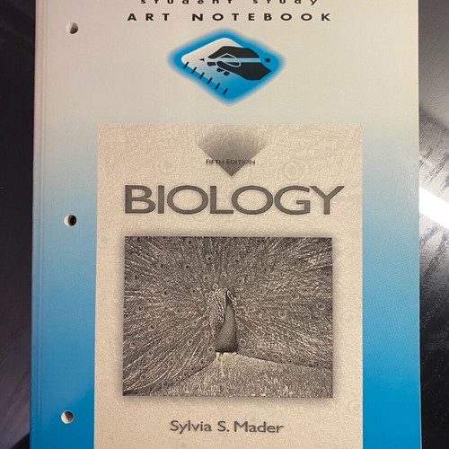 Biology books by Sylvia S. Mader and art notebook new
