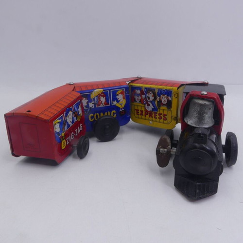 MTU Tin Litho Wind Up Zig Zag Comic Western Express Train Toy used