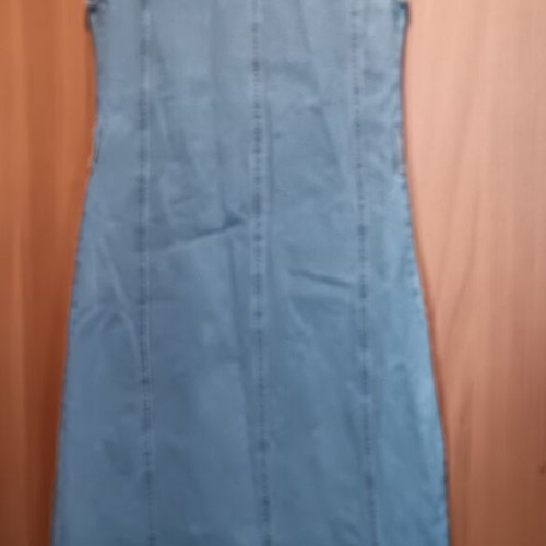 Pink Woman long denim dress, XS