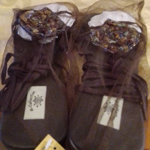 Handmade sandals new with stones from India brown