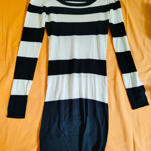 Basic Zebra striped dress like new, small, black and white