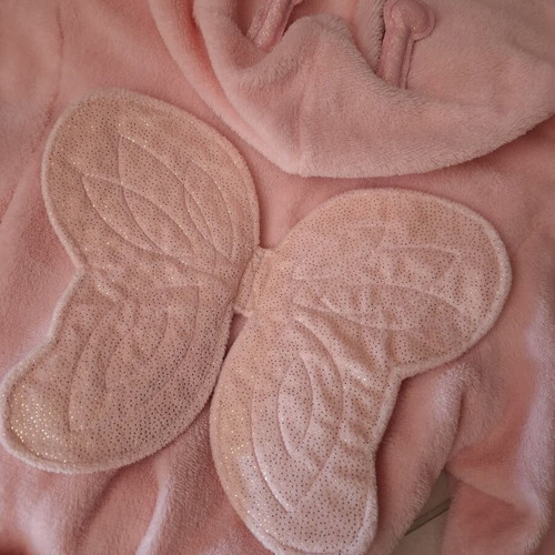 H&M Kids Fleece Robe Used, Pink Butterfly Design, Size 122-128 cm