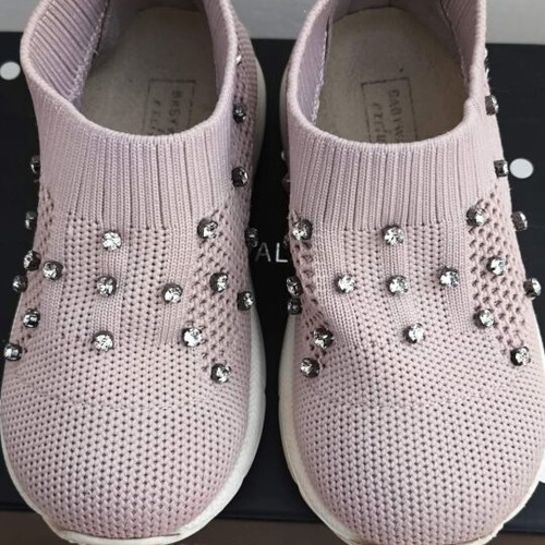 Babywalker knitted sneakers size 21, dusty pink, like new