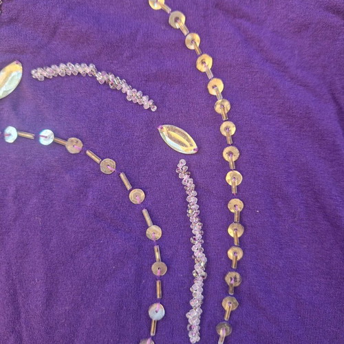 Top embroidered with beads like new, size XXL