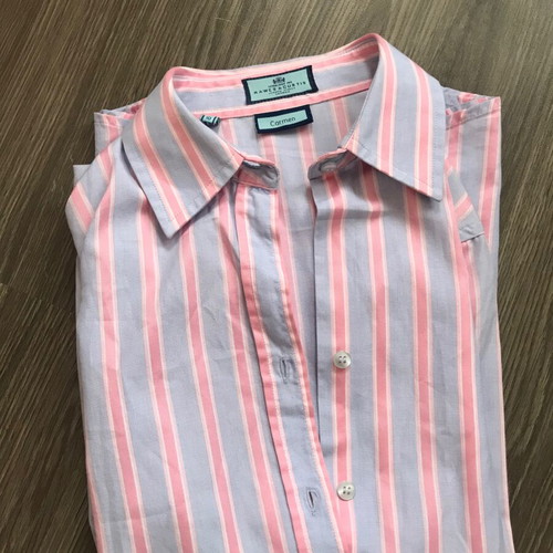 Hawes & Curtis cotton shirt XS-S, blue and pink stripes