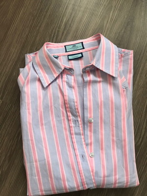Hawes & Curtis cotton shirt XS-S, blue and pink stripes
