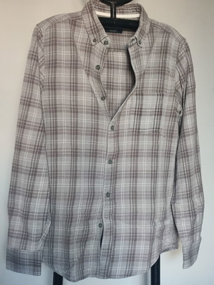 Pull&Bear gray checked shirt, size M