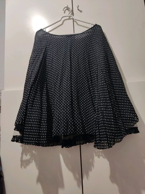 Φούστα πουά μεταχειρισμένη, λευκό-μαύρο, νούμερο M-L