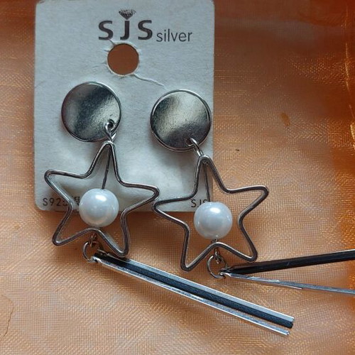 Sjs Silver Screw Earrings New