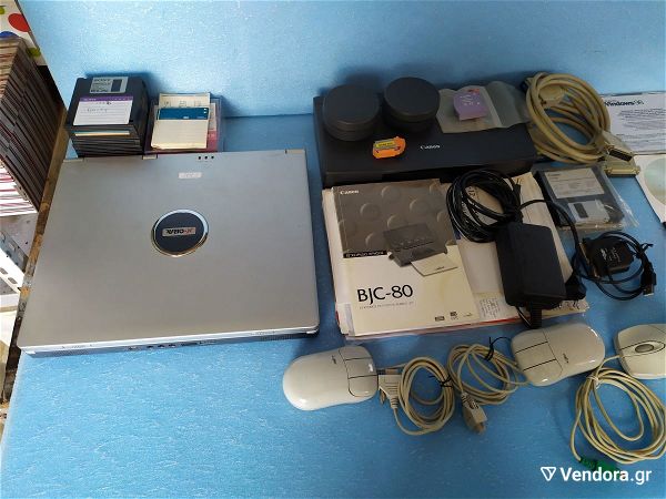 laptop TURBO,egchromo ektipoti/saroti,forito CANON BJC-80,klp idi,temachia 15,ola mazi stin timi ton450€