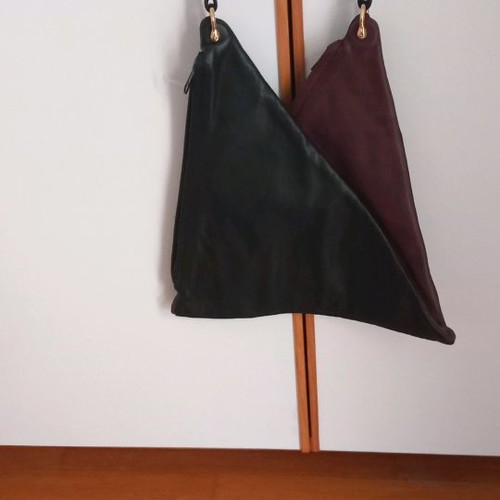 Leather crossbody women's bag used, black and brown
