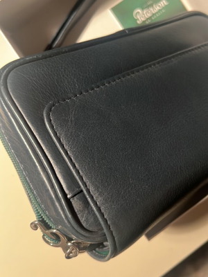 Peterson tobacco and pipe case used, leather, holds three pipes