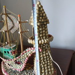 Handmade shell lamp used