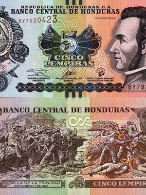 Honduras 5 Lempiras banknote 2022 new