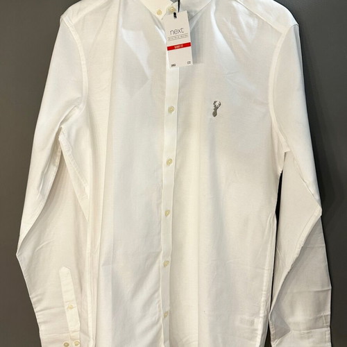 Next white men's long sleeve shirt, size L
