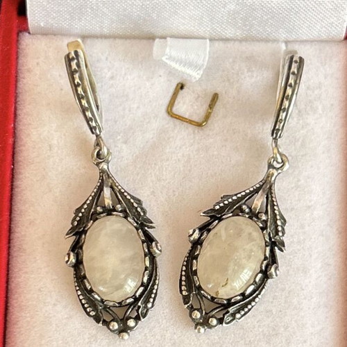 Vintage silver earrings (925) used with stone