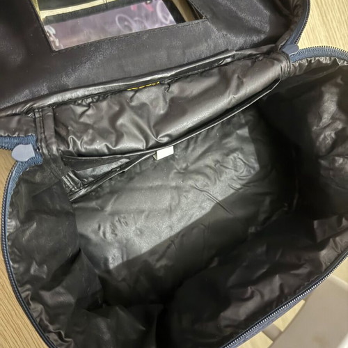 Toiletry bag used dark blue with detached mirror