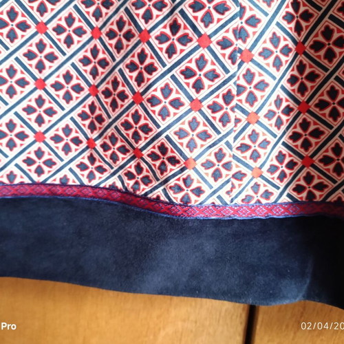 Glitzerfee Swiss boho skirt with striped waist and velvet hem
