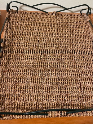Wicker serving tray like new with iron handles