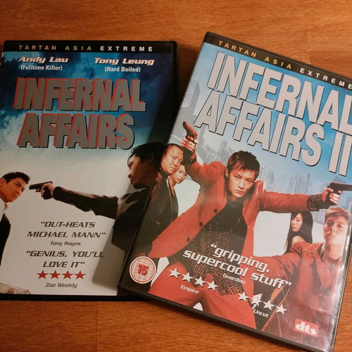 Infernal Affairs 1 and 2 DVD like new, action crime thriller