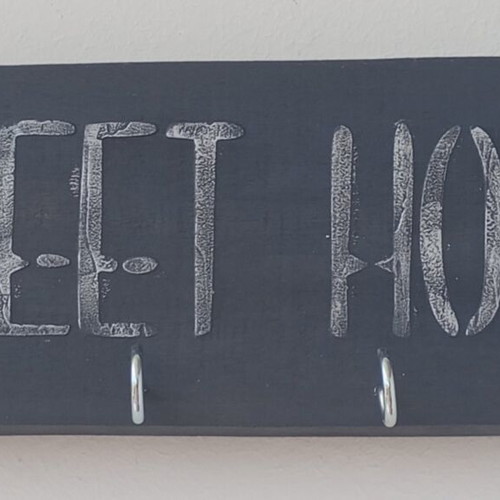 Wooden key holder Sweet Home new, 25x9 cm, 4 hooks