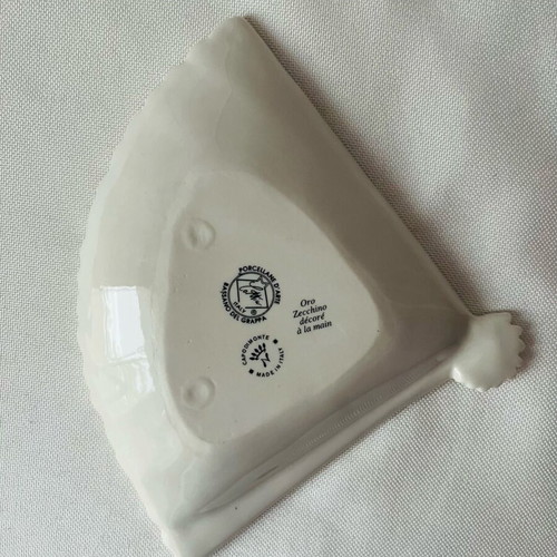 Vintage Italian Capodimonte Porcelain Decorative Fan plate like new