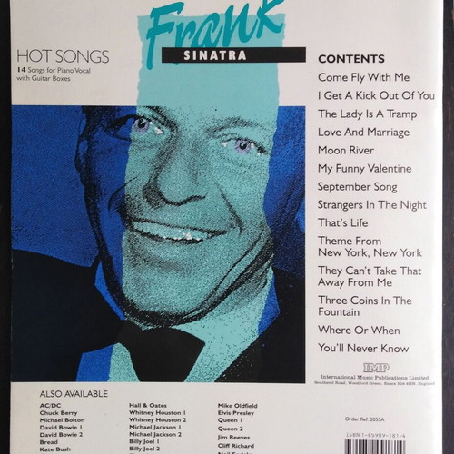 Frank Sinatra 14 Songs for Piano Vocal with Guitar Boxes Vol.1 like new