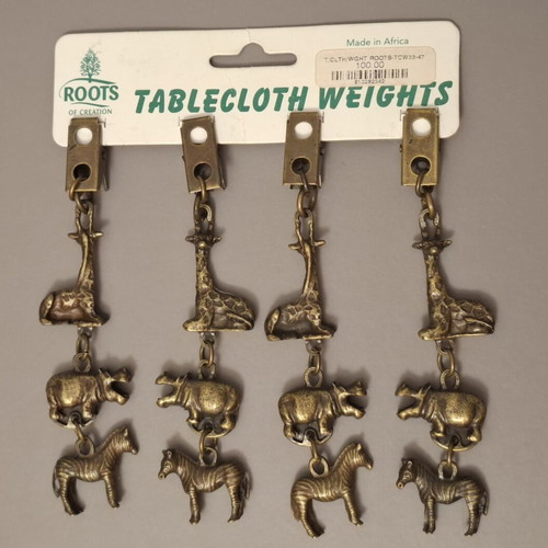 Tablecloth weights set of 4 Roots of Creation new, African wildlife