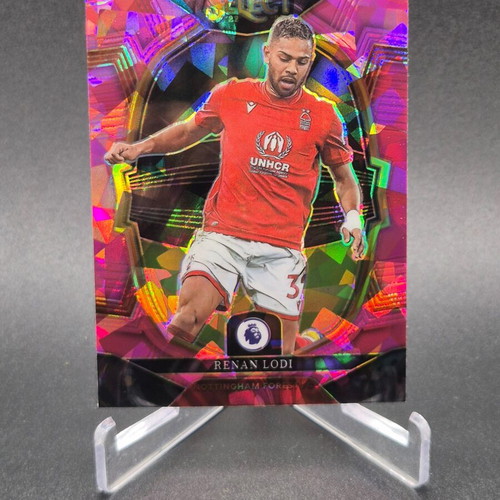 2022 Panini Select Premier League Terrace Pink Ice Prizm Renan Lodi #77 Nottingham Forest card