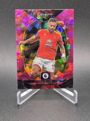 2022 Panini Select Premier League Terrace Pink Ice Prizm Renan Lodi #77 Nottingham Forest card