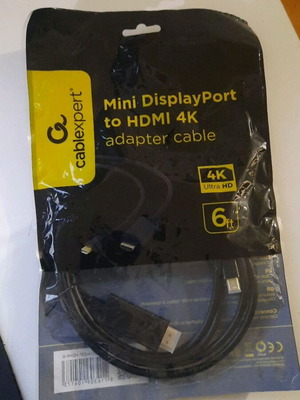 Cablexpert καλώδιο μετατροπέα Mini DisplayPort σε HDMI 4K, 1,8 μ.