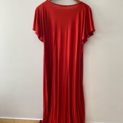 Parthenis long red dress, 100% tencel, summer evening