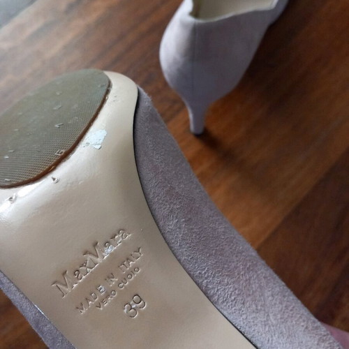 Max Mara peep-toe suede pumps dusty pink like new size 39