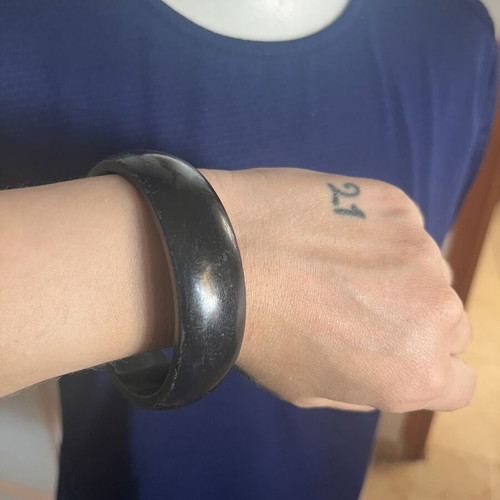 Bracelet minimal used, plastic, black