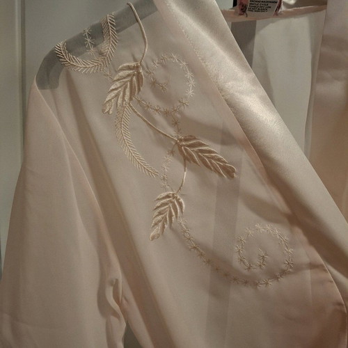 Nightgown transparent with embroidery like new, beige and pink, size S