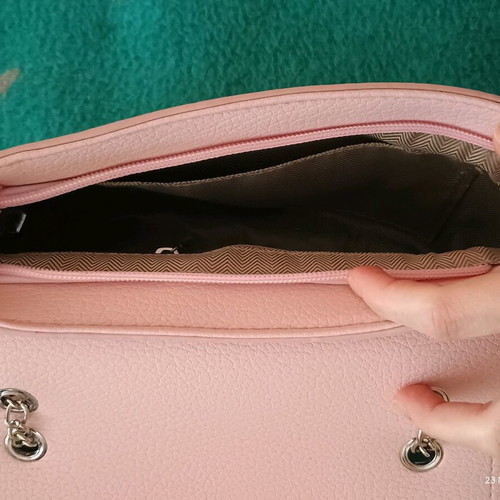 Pink shoulder bag new made of eco leather