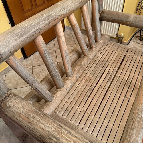Rustic Wooden Outdoor Sofa used