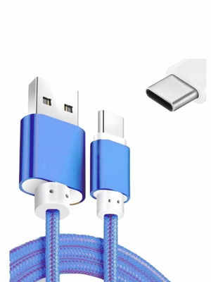 USB Type C charging cable blue 164cm new